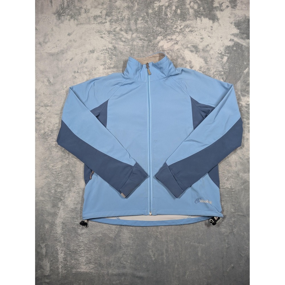 Cloudveil Jacket Womens Medium Blue Softshell Full Zip Hiking Skiing Lined